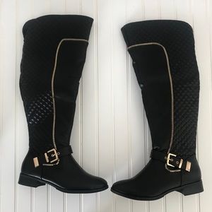 Over the knee black boots